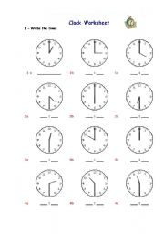 English Worksheet: The time