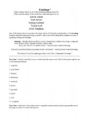English Worksheet: Kennings
