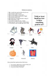 English Worksheet: halloween vocabulary