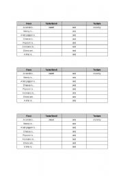 English Worksheet: Tastes and Textures