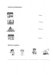 English worksheet: the city and ocuppation