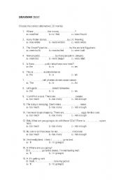 English Worksheet: GRAMMAR TEST FOR LEVELS