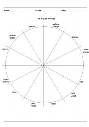 English Worksheet: Colour wheel