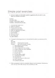 English Worksheet: Simple past exercises