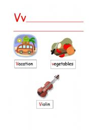 English Worksheet: Letters and Sounds V W X Y Z