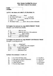 English worksheet: grammer exam