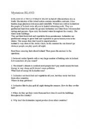 English Worksheet: mysterious island