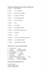 English worksheet: 1ESO worksheet/exam