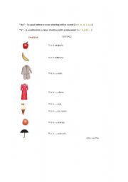 English Worksheet: The Definite and Indefinite Article