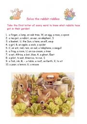 English Worksheet: rabbit riddle
