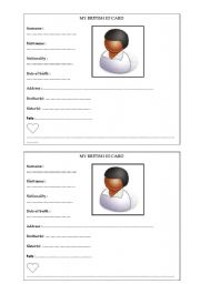 English Worksheet: British ID card