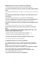 English worksheet: Grammar exercises on conditionals and reported speech