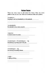 English Worksheet: NEW YEAR RESOLUTIONS (using future tenses)