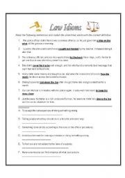 English Worksheet: Law Idioms