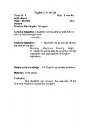 English worksheet: Time