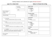 English Worksheet: Layout and rubrics for formal letters