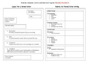 English worksheet: Layout and rubrics for formal letters