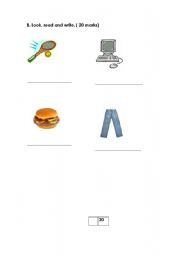 English worksheet: different objects