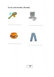 English Worksheet: different objects