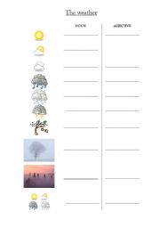 English worksheet: The weather