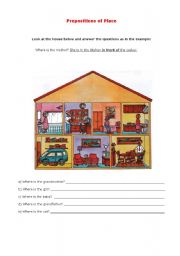 English Worksheet: Prepositions of Place