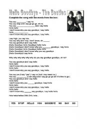 English Worksheet: Hello Goodbye - Beatles