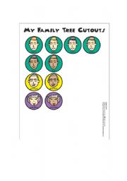 English Worksheet: family tree cut out 