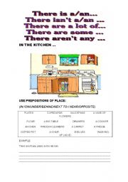 English Worksheet: Describing a kitchen