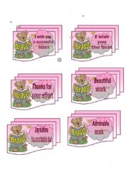 English worksheet: award stickers