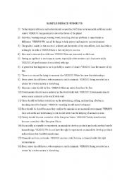 English Worksheet: discussion topics