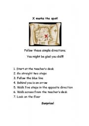 English Worksheet: X marks the spot!