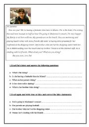 English Worksheet: reading 