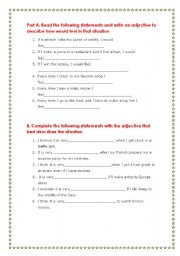 English worksheet: Describing emotions