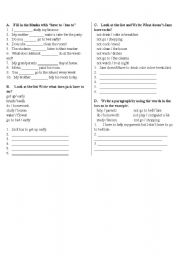 English worksheet: have to has to