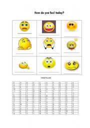 English worksheet:  How do you feel today?