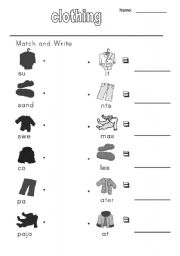 English Worksheet: clothes2