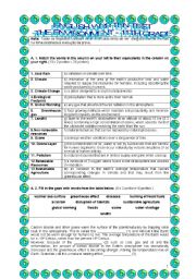 English Worksheet: Complete Test on The Environment