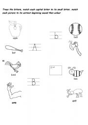 English Worksheet: exercise on letters a and b
