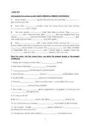 English Worksheet: present simple -state verbs