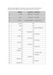 English worksheet: Comparative and Superlatives Adjectives