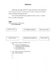 English worksheet: Halloween