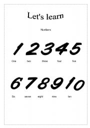 English worksheet: numbers