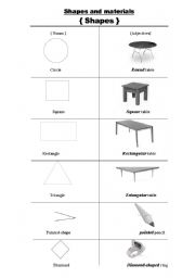 English worksheet: shapes