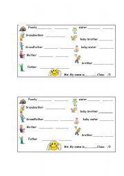 English worksheet: family