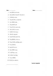 English Worksheet: Practice of Tenses