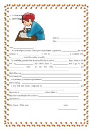 English Worksheet: guided letter