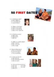 English Worksheet: 50 first dates - part 1