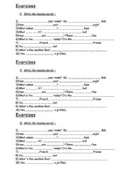 English worksheet: Easy exercises