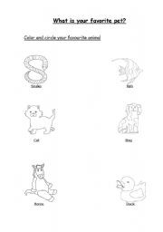 English worksheet: pets