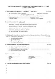English Worksheet: 10.snf yazl sorular